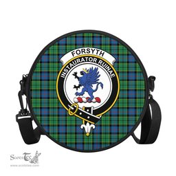 Scottish Forsyth Ancient Tartan Round Crossbody Bags - Round Purse with Family Crest Scottish Plaid Tartan Plaid - ScotsTee - scotstee.com