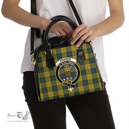 Scottish Fraser Yellow Tartan Shoulder Handbags with Family Crest Scottish Plaid Tartan Plaid - ScotsTee - scotstee.com