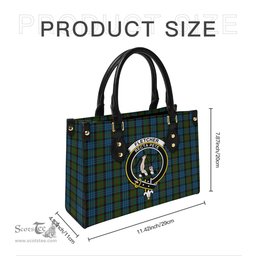 Scottish Fletcher of Dunans Tartan Leather Bag for Women with Family Crest Scottish Plaid Tartan Plaid - ScotsTee - scotstee.com