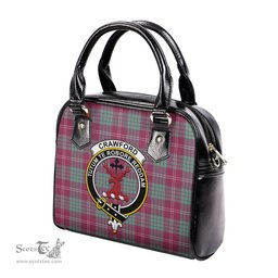 Scottish Crawford Ancient Tartan Shoulder Handbags with Family Crest Scottish Plaid Tartan Plaid - ScotsTee - scotstee.com