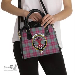 Scottish Crawford Ancient Tartan Shoulder Handbags with Family Crest Scottish Plaid Tartan Plaid - ScotsTee - scotstee.com