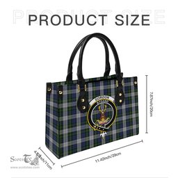Scottish Gordon Dress Tartan Leather Bag for Women with Family Crest Scottish Plaid Tartan Plaid - ScotsTee - scotstee.com