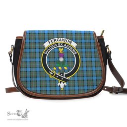 Scottish Fergusson Ancient Tartan Saddle Crossbody Bag with Family Crest Scottish Plaid Tartan Plaid - ScotsTee - scotstee.com