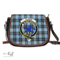 Scottish Clark (Lion) Ancient Tartan Saddle Crossbody Bag with Family Crest Scottish Plaid Tartan Plaid - ScotsTee - scotstee.com