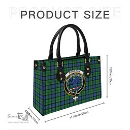 Scottish Forsyth Ancient Tartan Leather Bag for Women with Family Crest Scottish Plaid Tartan Plaid - ScotsTee - scotstee.com