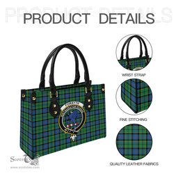 Scottish Forsyth Ancient Tartan Leather Bag for Women with Family Crest Scottish Plaid Tartan Plaid - ScotsTee - scotstee.com