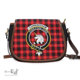 Scottish Cunningham Modern Tartan Saddle Crossbody Bag with Family Crest Scottish Plaid Tartan Plaid - ScotsTee - scotstee.com