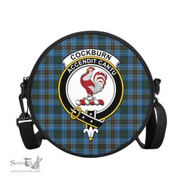 Scottish Cockburn Modern Tartan Round Crossbody Bags - Round Purse with Family Crest Scottish Plaid Tartan Plaid - ScotsTee - scotstee.com