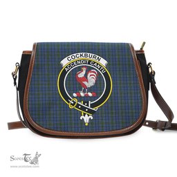 Scottish Cockburn Blue Tartan Saddle Crossbody Bag with Family Crest Scottish Plaid Tartan Plaid - ScotsTee - scotstee.com