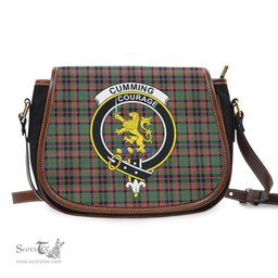 Scottish Cumming Hunting Ancient Tartan Saddle Crossbody Bag with Family Crest Scottish Plaid Tartan Plaid - ScotsTee - scotstee.com