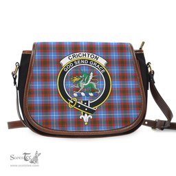 Scottish Crichton Tartan Saddle Crossbody Bag with Family Crest Scottish Plaid Tartan Plaid - ScotsTee - scotstee.com