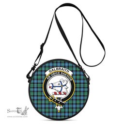 Scottish Galbraith Ancient Tartan Round Crossbody Bags - Round Purse with Family Crest Scottish Plaid Tartan Plaid - ScotsTee - scotstee.com