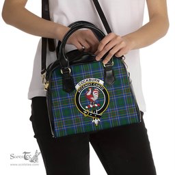 Scottish Cockburn Ancient Tartan Shoulder Handbags with Family Crest Scottish Plaid Tartan Plaid - ScotsTee - scotstee.com