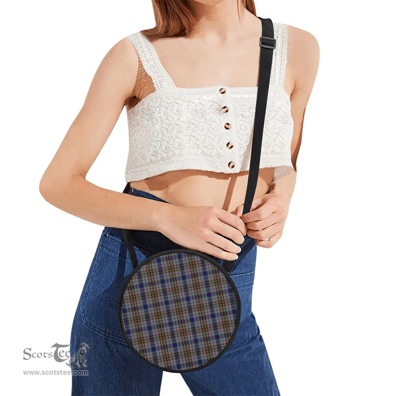 Scottish Gayre Hunting Tartan Round Crossbody Bags - Round Purse Scottish Plaid Tartan Plaid - ScotsTee - scotstee.com