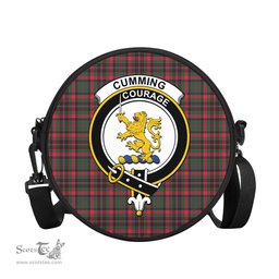 Scottish Cumming Hunting Modern Tartan Round Crossbody Bags - Round Purse with Family Crest Scottish Plaid Tartan Plaid - ScotsTee - scotstee.com