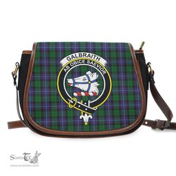 Scottish Galbraith Tartan Saddle Crossbody Bag with Family Crest Scottish Plaid Tartan Plaid - ScotsTee - scotstee.com