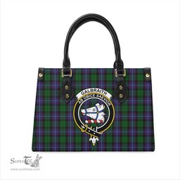 Scottish Galbraith Tartan Leather Bag for Women with Family Crest Scottish Plaid Tartan Plaid - ScotsTee - scotstee.com
