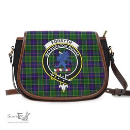 Scottish Forsyth Modern Tartan Saddle Crossbody Bag with Family Crest Scottish Plaid Tartan Plaid - ScotsTee - scotstee.com