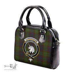 Scottish Cunningham Hunting Modern Tartan Shoulder Handbags with Family Crest Scottish Plaid Tartan Plaid - ScotsTee - scotstee.com