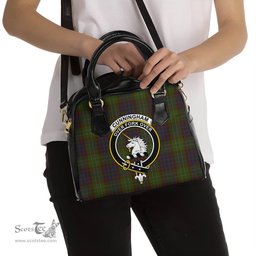 Scottish Cunningham Hunting Modern Tartan Shoulder Handbags with Family Crest Scottish Plaid Tartan Plaid - ScotsTee - scotstee.com