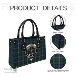 Scottish Forbes Tartan Leather Bag for Women with Family Crest Scottish Plaid Tartan Plaid - ScotsTee - scotstee.com