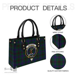 Scottish Davidson Modern Tartan Leather Bag for Women with Family Crest Scottish Plaid Tartan Plaid - ScotsTee - scotstee.com