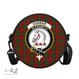 Scottish Dunbar Tartan Round Crossbody Bags - Round Purse with Family Crest Scottish Plaid Tartan Plaid - ScotsTee - scotstee.com