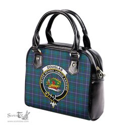 Scottish Douglas Modern Tartan Shoulder Handbags with Family Crest Scottish Plaid Tartan Plaid - ScotsTee - scotstee.com