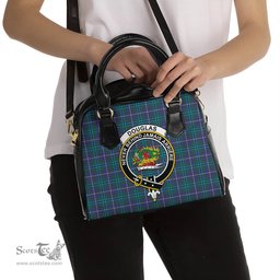 Scottish Douglas Modern Tartan Shoulder Handbags with Family Crest Scottish Plaid Tartan Plaid - ScotsTee - scotstee.com