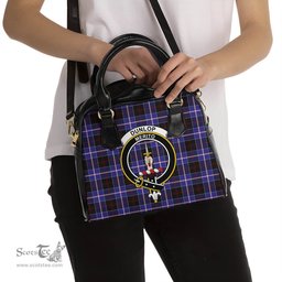 Scottish Dunlop Modern Tartan Shoulder Handbags with Family Crest Scottish Plaid Tartan Plaid - ScotsTee - scotstee.com