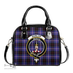 Scottish Dunlop Modern Tartan Shoulder Handbags with Family Crest Scottish Plaid Tartan Plaid - ScotsTee - scotstee.com