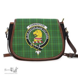 Scottish Forrester or Foster Hunting Tartan Saddle Crossbody Bag with Family Crest Scottish Plaid Tartan Plaid - ScotsTee - scotstee.com