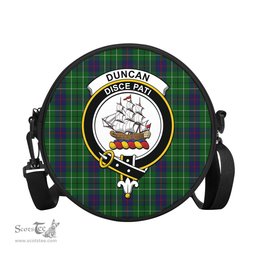 Scottish Duncan Tartan Round Crossbody Bags - Round Purse with Family Crest Scottish Plaid Tartan Plaid - ScotsTee - scotstee.com