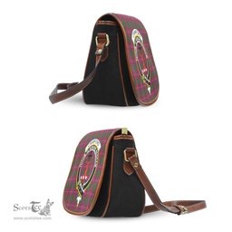 Scottish Crawford Tartan Saddle Crossbody Bag with Family Crest Scottish Plaid Tartan Plaid - ScotsTee - scotstee.com
