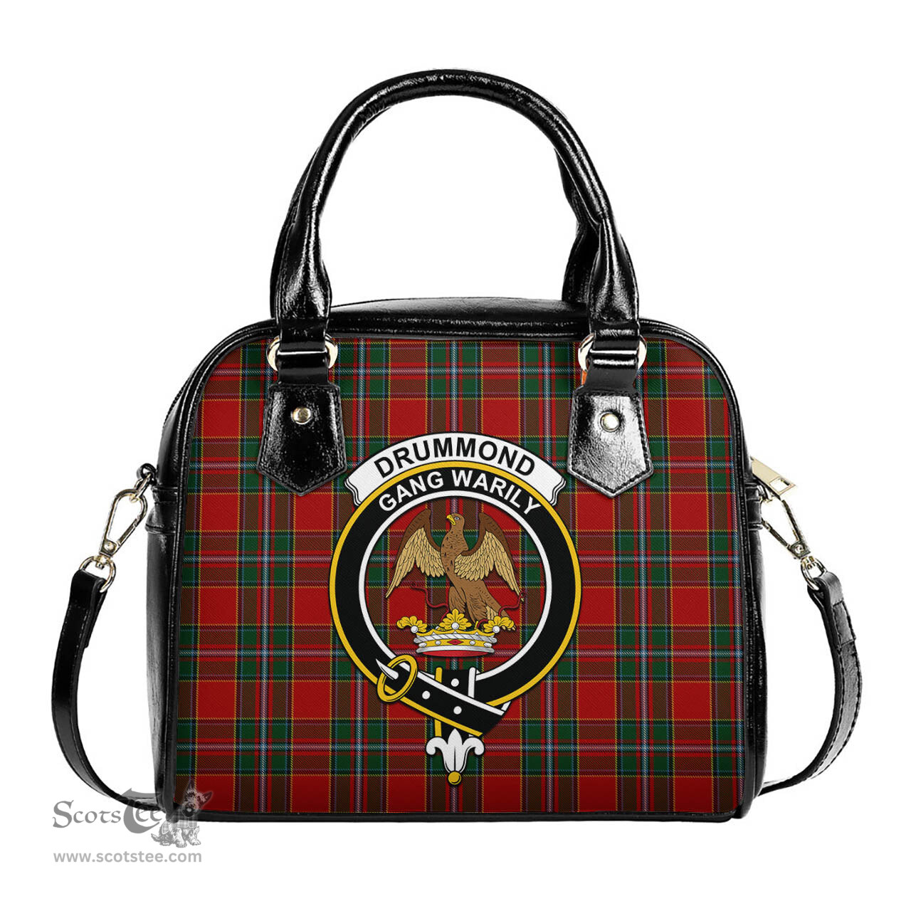 Scottish Drummond Ancient Tartan Shoulder Handbags with Family Crest Scottish Plaid Tartan Plaid - ScotsTee - scotstee.com