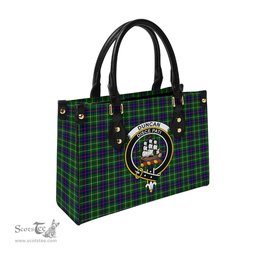 Scottish Duncan Modern Tartan Leather Bag for Women with Family Crest Scottish Plaid Tartan Plaid - ScotsTee - scotstee.com