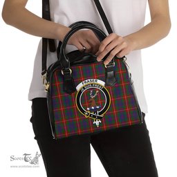 Scottish Fraser of Lovat Tartan Shoulder Handbags with Family Crest Scottish Plaid Tartan Plaid - ScotsTee - scotstee.com
