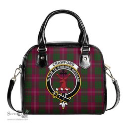 Scottish Crawford Tartan Shoulder Handbags with Family Crest Scottish Plaid Tartan Plaid - ScotsTee - scotstee.com