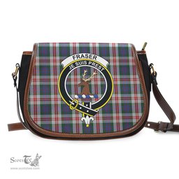 Scottish Fraser Red Dress Tartan Saddle Crossbody Bag with Family Crest Scottish Plaid Tartan Plaid - ScotsTee - scotstee.com
