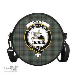 Scottish Craig Tartan Round Crossbody Bags - Round Purse with Family Crest Scottish Plaid Tartan Plaid - ScotsTee - scotstee.com