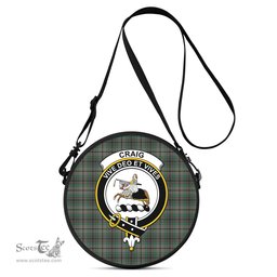 Scottish Craig Tartan Round Crossbody Bags - Round Purse with Family Crest Scottish Plaid Tartan Plaid - ScotsTee - scotstee.com