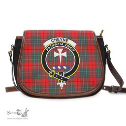 Scottish Cheyne Tartan Saddle Crossbody Bag with Family Crest Scottish Plaid Tartan Plaid - ScotsTee - scotstee.com