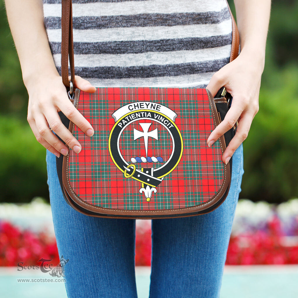 Scottish Cheyne Tartan Saddle Crossbody Bag with Family Crest Scottish Plaid Tartan Plaid - ScotsTee - scotstee.com