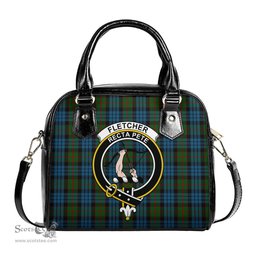 Scottish Fletcher of Dunans Tartan Shoulder Handbags with Family Crest Scottish Plaid Tartan Plaid - ScotsTee - scotstee.com