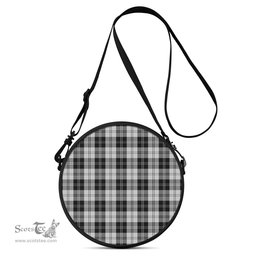 Scottish Erskine Black and White Tartan Round Crossbody Bags - Round Purse Scottish Plaid Tartan Plaid - ScotsTee - scotstee.com