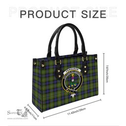 Scottish Ferguson Modern Tartan Leather Bag for Women with Family Crest Scottish Plaid Tartan Plaid - ScotsTee - scotstee.com