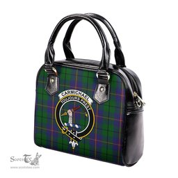 Scottish Carmichael Tartan Shoulder Handbags with Family Crest Scottish Plaid Tartan Plaid - ScotsTee - scotstee.com