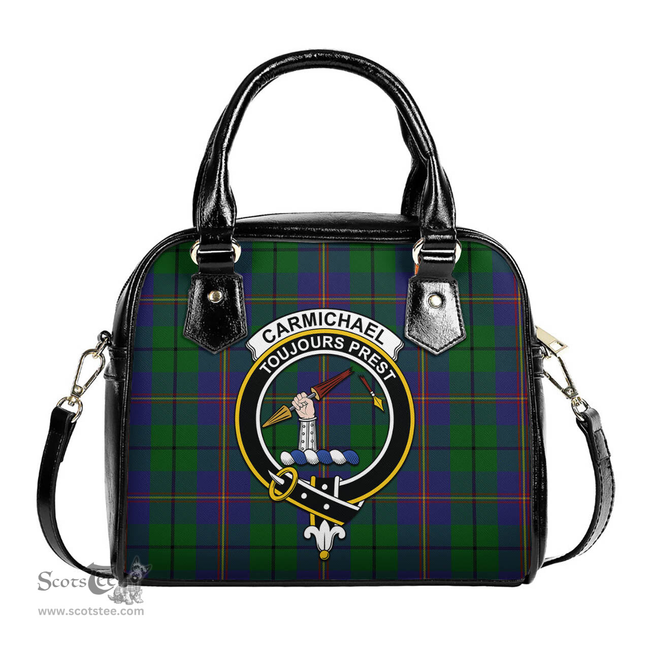 Scottish Carmichael Tartan Shoulder Handbags with Family Crest Scottish Plaid Tartan Plaid - ScotsTee - scotstee.com