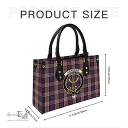 Scottish Carnegie Tartan Leather Bag for Women with Family Crest Scottish Plaid Tartan Plaid - ScotsTee - scotstee.com