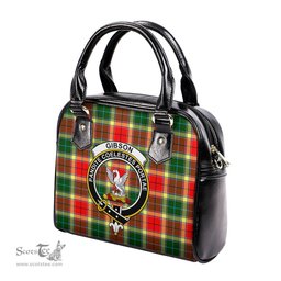 Scottish Gibsone (Gibson-Gibbs) Tartan Shoulder Handbags with Family Crest Scottish Plaid Tartan Plaid - ScotsTee - scotstee.com
